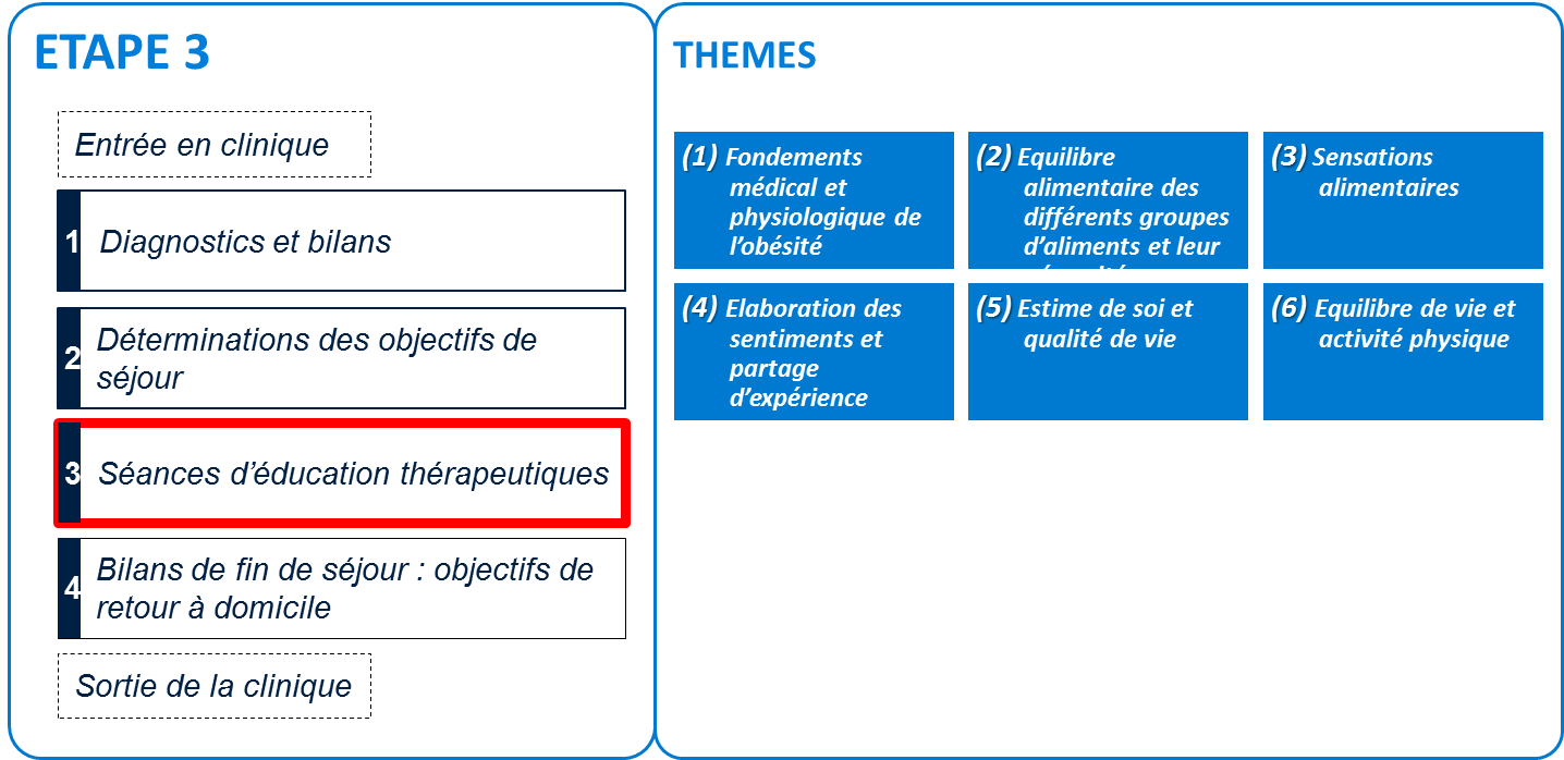 Parcours de soin obesite - étape 3 : Education thérapeutique_Thèmes